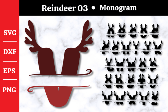 Download Reindeer Antler Monogram SVG #01A - Premium Resources