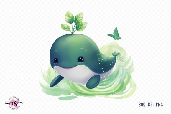 Download Cute St Patrick's Day Baby Whale Clipart - Art Collection