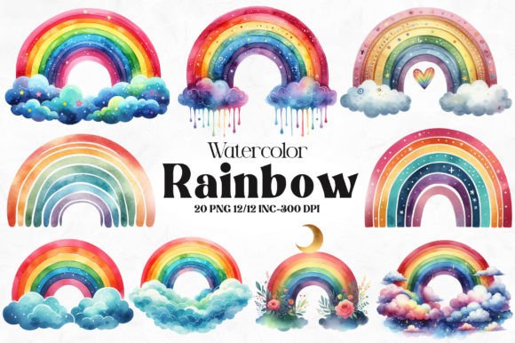 Download Watercolor Rainbow Clipart - Art Collection