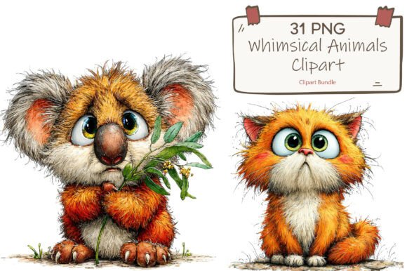 Download Cute Whimsical Animal Watercolor Clipart - Art Collection