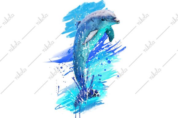 Download Dolphin Watercolor Sublimation Clipart - Art Collection