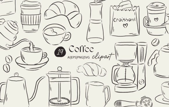 Download Coffee Set Clipart - Art Collection