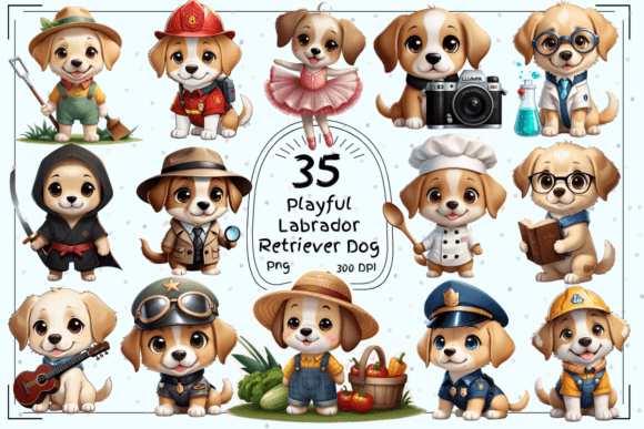Download Cute Labrador Retriever Jobs Clipart - Art Collection