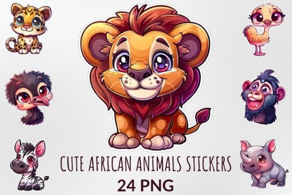 Download Cute African Animals Stickers Clipart - Art Collection