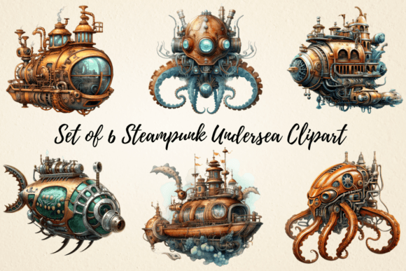 Download Steampunk Undersea Clipart Bundle - Art Collection