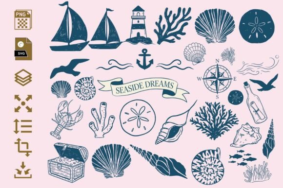 Download Nautical Clipart Set- PNG &amp; SVG Bundle - Art Collection