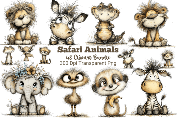 Download 45 Safari Animals Clipart Bundle - Art Collection