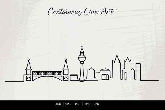 Download Berlin Skyline Continuous Line Art - Art Collection