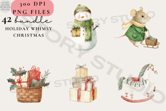 Download Holiday Whimsy Christmas PNG Clipart Set - Art Collection