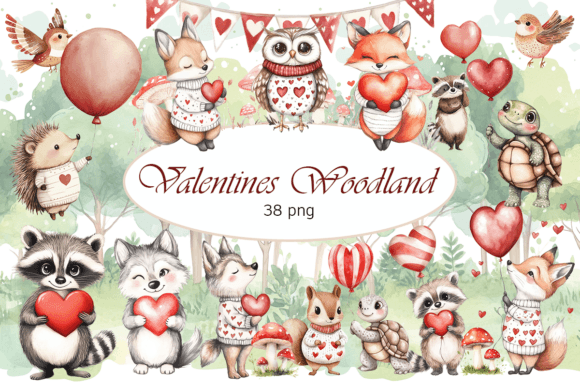 Download Valentine Woodland Animal Clipart - Art Collection