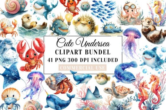 Download Watercolor Cute Undersea Clipart - Art Collection
