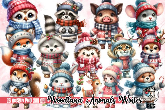 Download Woodland Animals Winter Clipart PNG - Art Collection