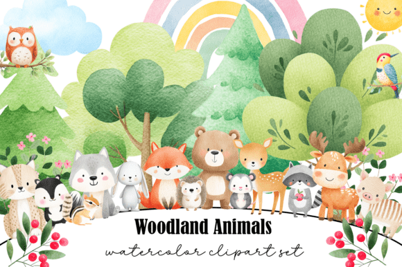 Download Watercolor Woodland Animals Clipart - Art Collection