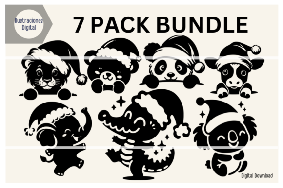 Download Santa Animals SVG Clipart Silhouette - Art Collection
