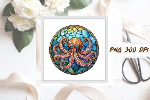 Download Stained Glass Octopus Sublimation Art - Art Collection