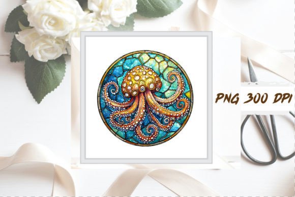 Download Stained Glass Octopus Sublimation Art - Art Collection