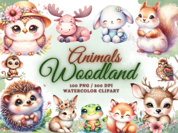Download Watercolor Cute Woodland Animals Clipart - Art Collection