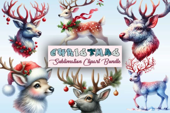 Download Christmas Reindeer PNG Clipart Bundle - Art Collection