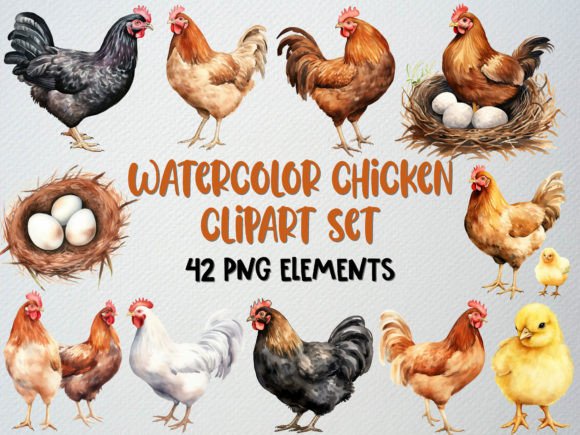 Download Watercolor Chicken Clipart, Rooster Png - Art Collection