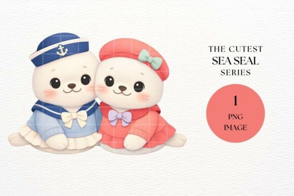 Download Cute Seal Couple Clipart PNG - Art Collection