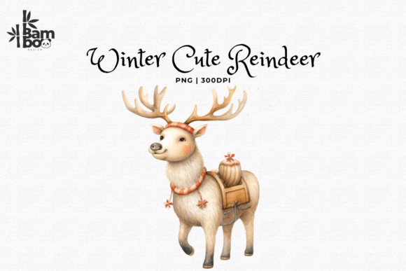 Download Watercolor Winter Cute Reindeer Clip Art - Art Collection
