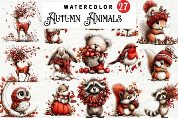 Download Whimsical Autumn Animals Clipart - Art Collection