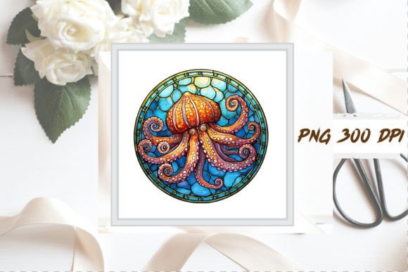 Download Stained Glass Octopus Sublimation Art - Art Collection