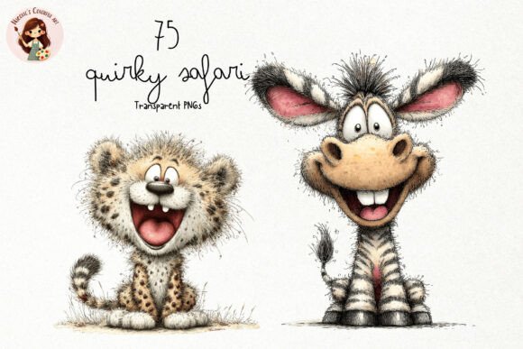 Download Quirky Safari Animals PNG Clipart - Art Collection