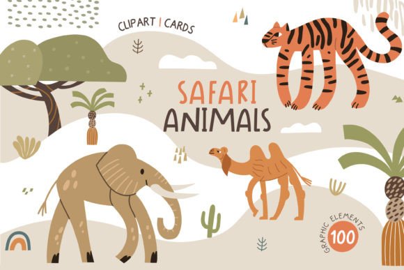 Download Safari Animals Clipart / Cards - Art Collection