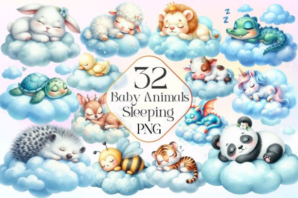 Download Blue Baby Animals Sleeping Clipart PNG - Art Collection