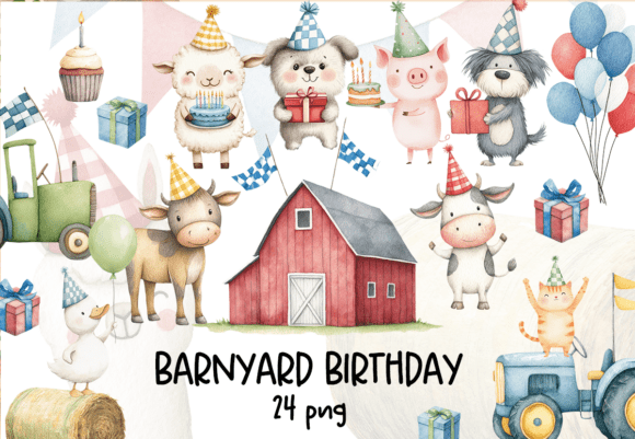 Download Cute Farm Animals Clipart for Kids Party - Art Collection