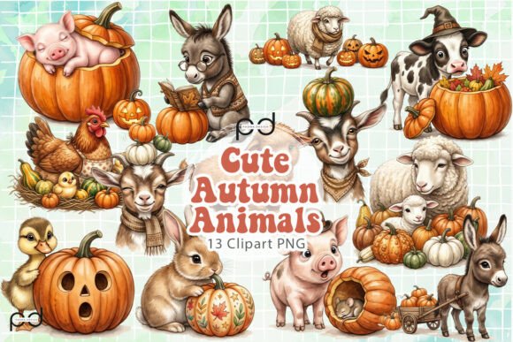 Download Cute Autumn Animals Clipart Graphics - Art Collection