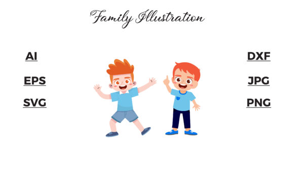 Download Family Two Children Illustration Arts - Art Collection