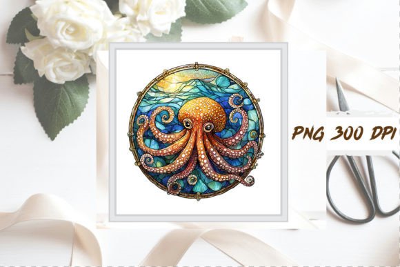 Download Stained Glass Octopus Sublimation Art - Art Collection