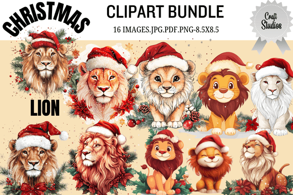 Download Christmas Lion Clipart Bundle - Art Collection