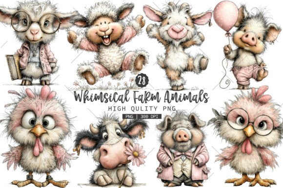Download Whimsical Farm Animals PNG Clipart - Art Collection