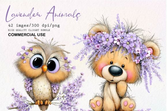 Download Cute Lavender Animals PNG Clipart - Art Collection