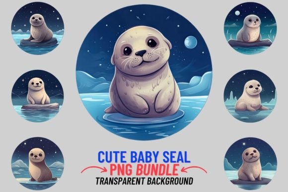 Download Cute Baby Seal 8 PNG Clipart Bundle - Art Collection