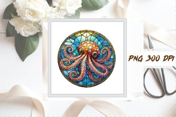 Download Stained Glass Octopus Sublimation Art - Art Collection