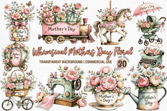 Download Whimsical Mother's Day Floral Clipart - Art Collection