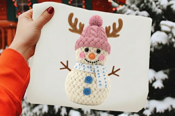 Download Crochet Yarn Funny Snowman Reindeer Png - Reindeer Collection