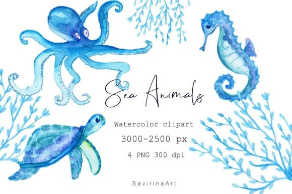 Download Watercolor Clipart Sea Animals Seahorse. - Art Collection