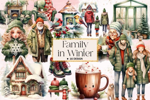 Download Family in Winter Clipart - Art Collection