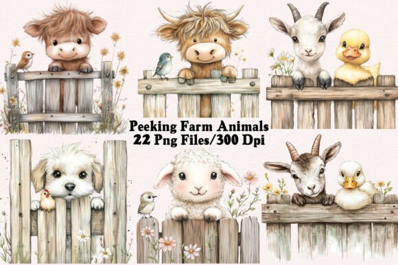 Download Peeking Farm Animals PNG Clipart Bundle - Art Collection