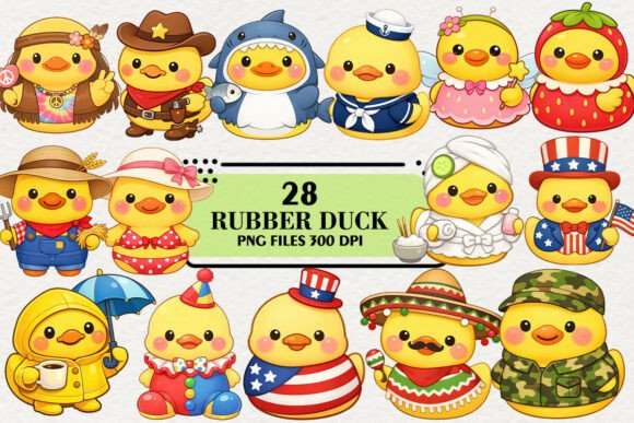 Download Kawaii Rubber Duck Clipart Bundle - Art Collection