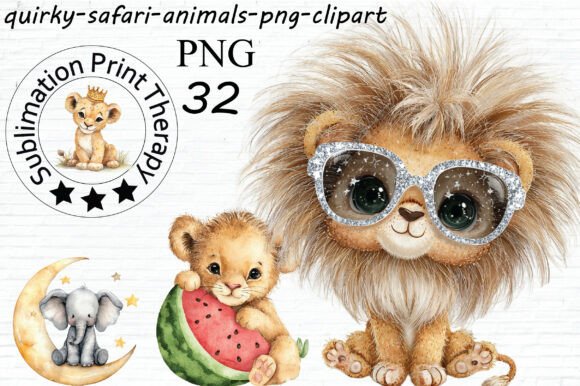 Download Quirky Safari Animals Clipart PNG - Art Collection