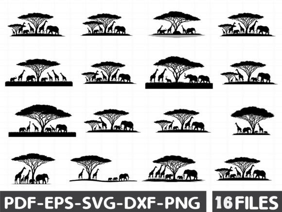 Download African Savannah Wildlife Silhouette - African Collection