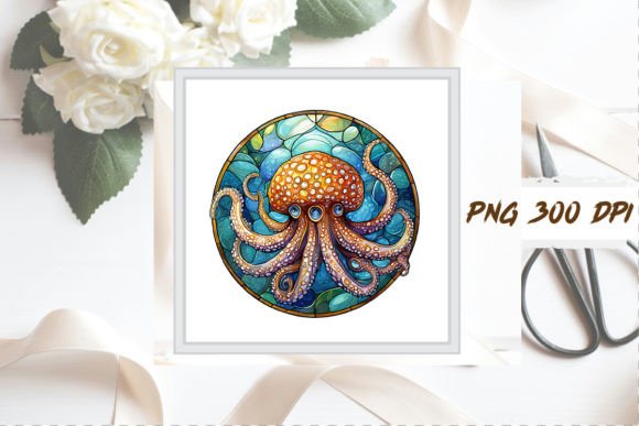 Download Stained Glass Octopus Sublimation Art - Art Collection
