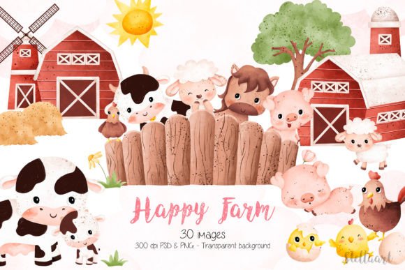Download Happy Farm Animals Clipart - Art Collection