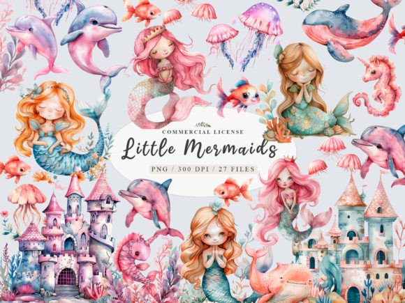 Download Little Mermaid Png, Cute Mermaid Clipart - Art Collection